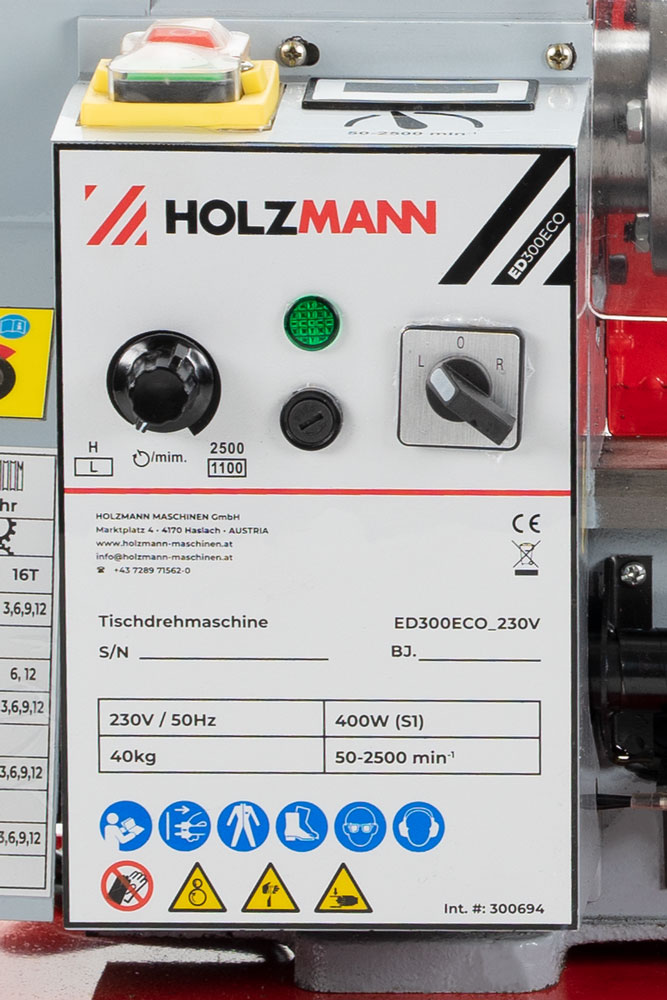 Електрически прецизен струг за метал Holzmann ED300ECO_230V, 560 W, 300 мм - от Etools.bg Електрически прецизен струг за метал Holzmann ED300ECO_230V, 560 W, 300 мм