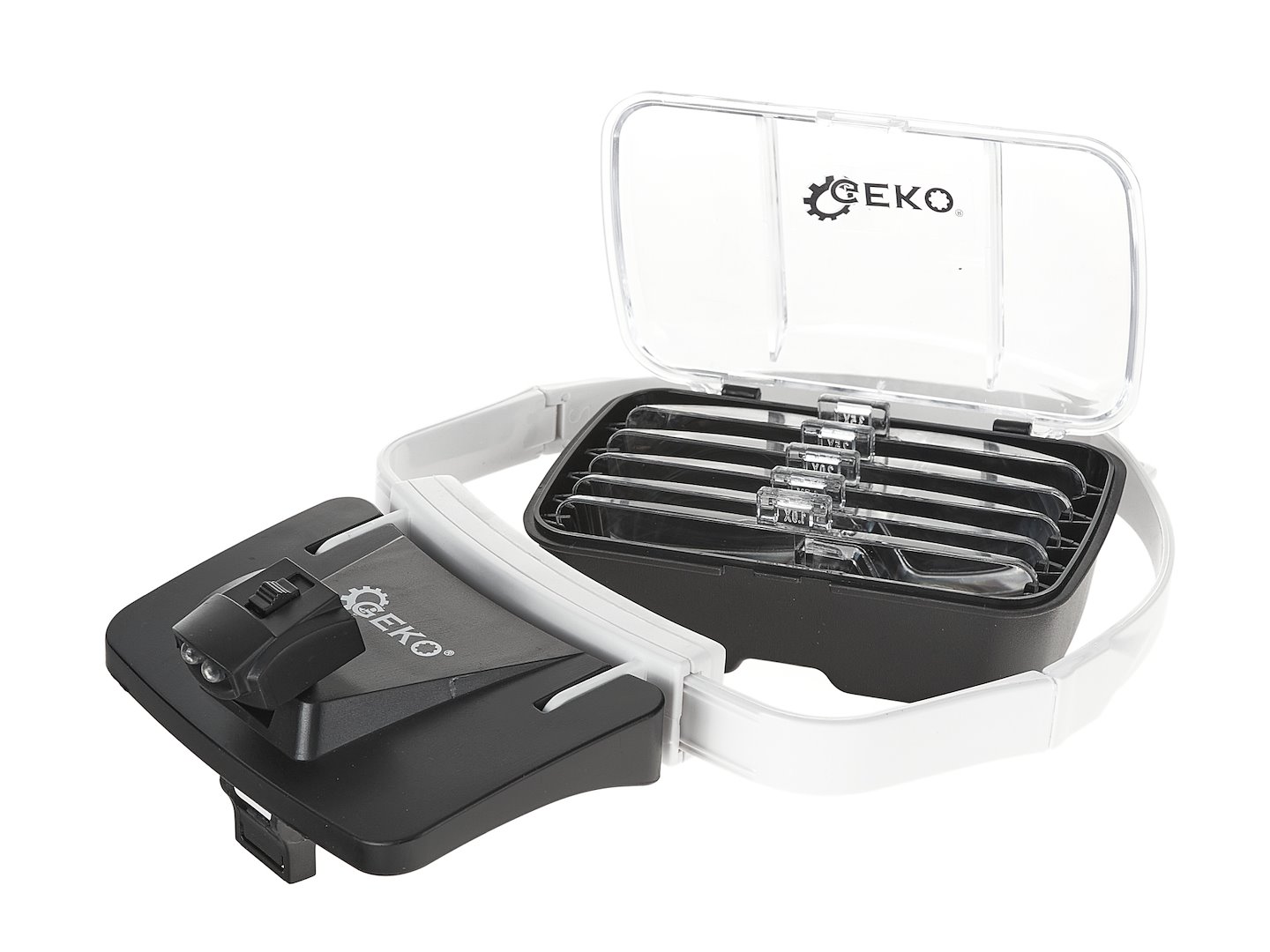 Челник лупа с вградени LED светлини Geko G03219, 5 лупи - от Etools.bg Челник лупа с вградени LED светлини Geko G03219, 5 лупи