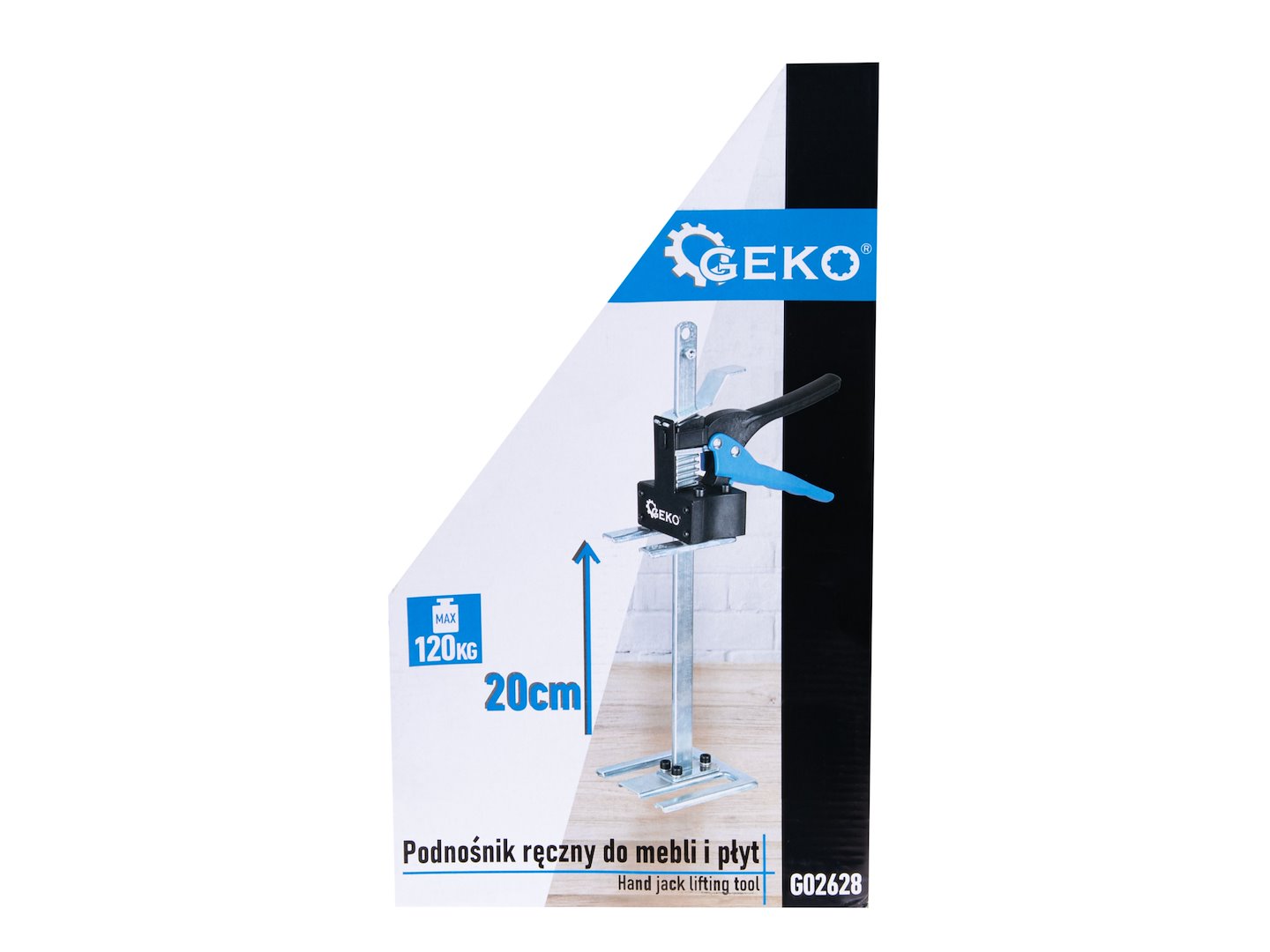 Ръчен повдигач с фиксатор Geko G02628, 20 см, 120 кг