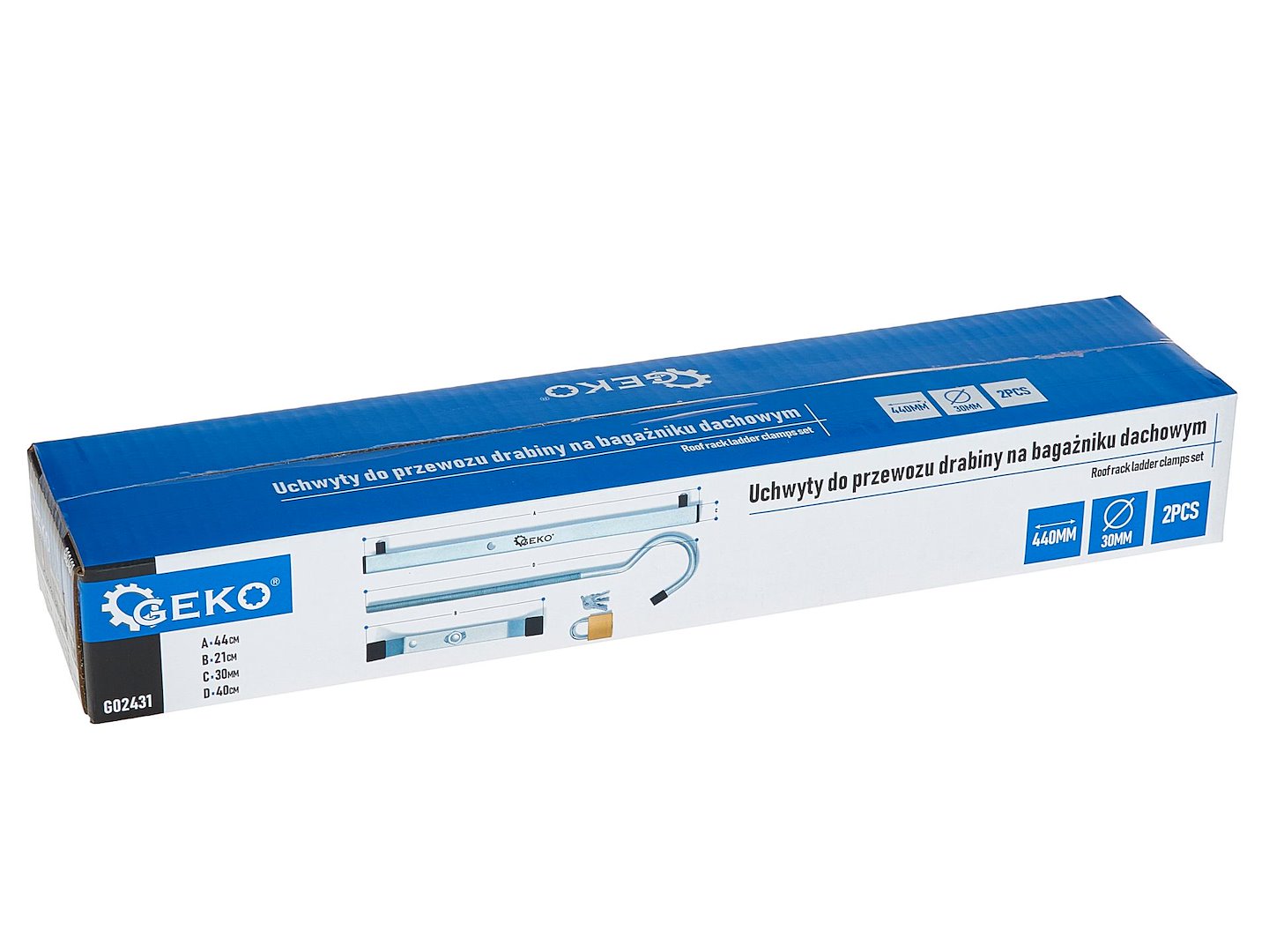 Комплект скоби за закрепване на стълба Geko G02431, 2 бр., с катинари - от Etools.bg Комплект скоби за закрепване на стълба Geko G02431, 2 бр., с катинари