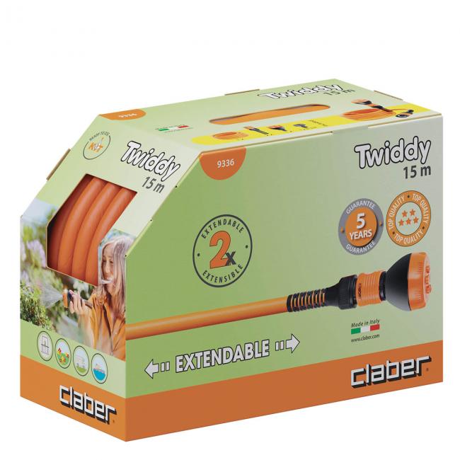Разтегателен маркуч Claber Twiddy, 15 м (119336) - от Etools.bg Разтегателен маркуч Claber Twiddy, 15 м (119336)
