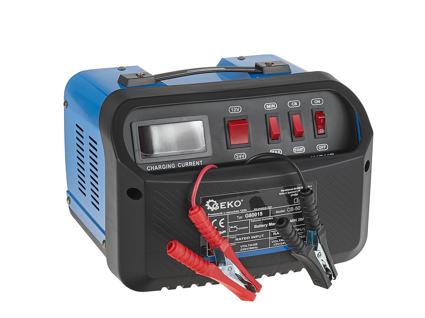 Зарядно стартерно за акумулатор Geko G80015, 12/24V, 30 А, 20-380 Ah - от Etools.bg Зарядно стартерно за акумулатор Geko G80015, 12/24V, 30 А, 20-380 Ah