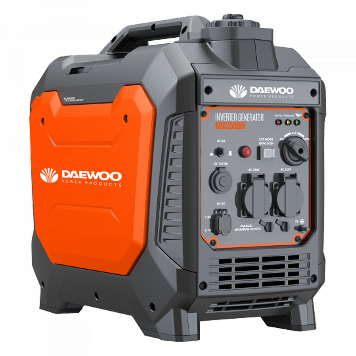 Бензинов инверторен монофазен генератор Daewoo, 3200 W, 6.3 л (GDA3500DI)