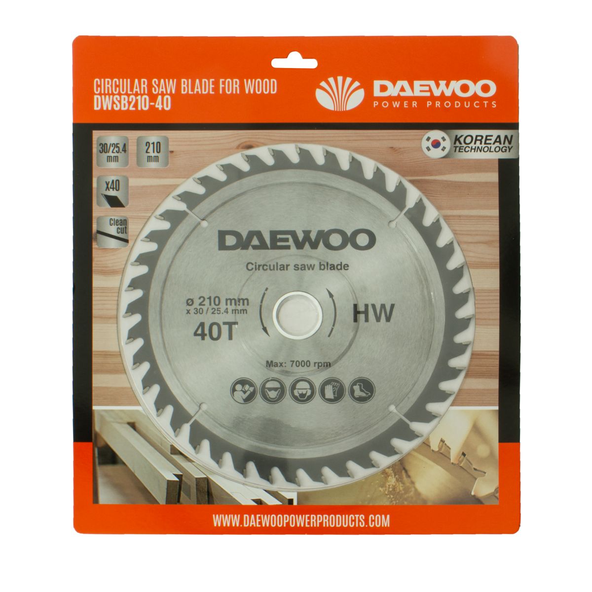 Циркулярен диск за дърво Daewoo DWSB210-40, 210 мм, 40 зъба (DWSB210-40) - от Etools.bg Циркулярен диск за дърво Daewoo DWSB210-40, 210 мм, 40 зъба (DWSB210-40)