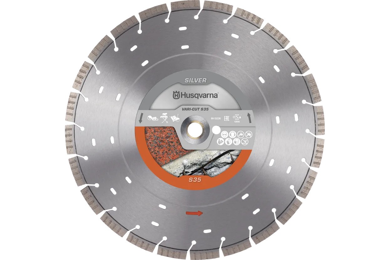 Диамантен диск за сухо и мокро рязане Husqvarna Construction Vari-Cut S35, 350 x 25.4 мм (534 97 20-20)