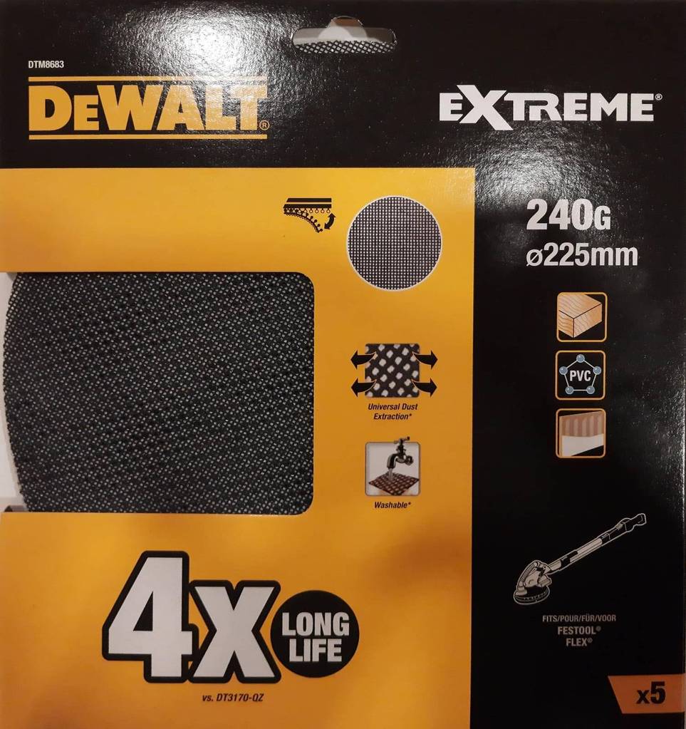 Диамантен диск за шлайфане DeWALT DTM8683-QZ, P240, 225 мм, 5 бр.