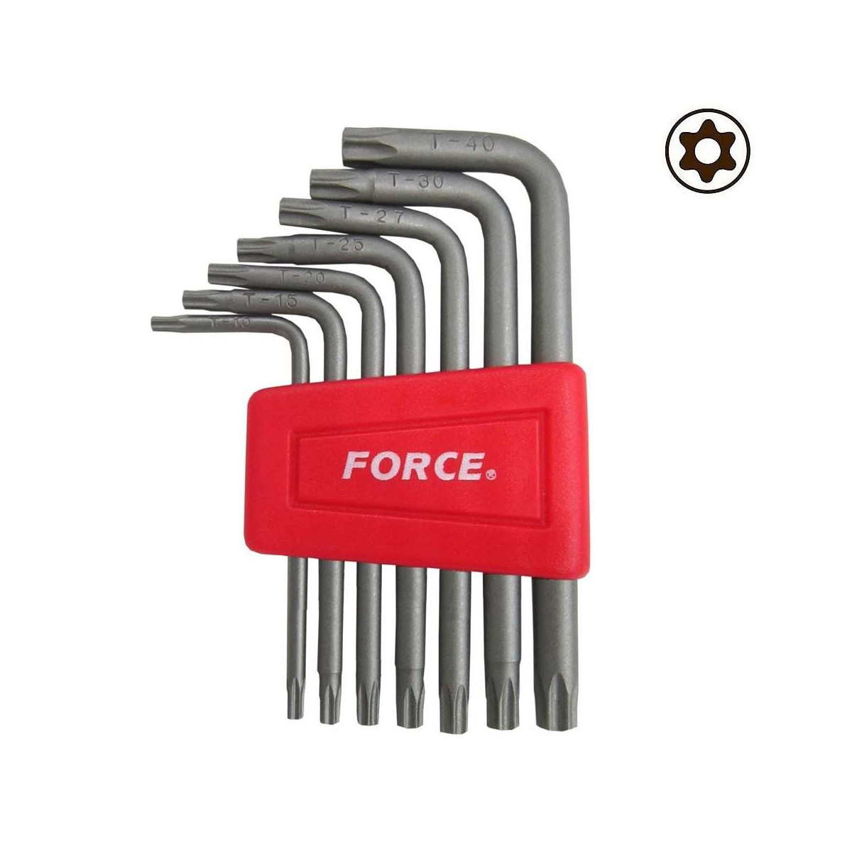 Комплект Г-образни шестограми Torx с отвор Force, T10H-T40H (JN62874) - от Etools.bg Комплект Г-образни шестограми Torx с отвор Force, T10H-T40H (JN62874)
