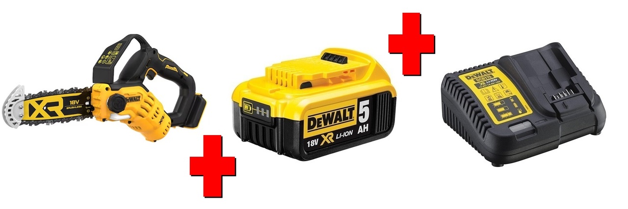 Акумулаторна резачка за дърва DeWALT DCMPS520P1-QW, 18 V, 5 Ah, 20 см