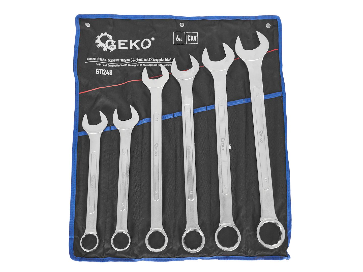 Комплект гаечни ключове Geko G11248, 34-50 мм, 6 бр. - от Etools.bg Комплект гаечни ключове Geko G11248, 34-50 мм, 6 бр.