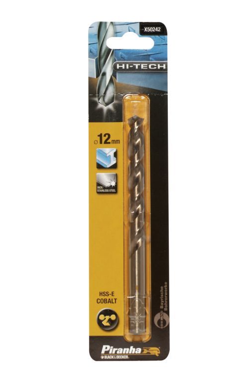 Свредло кобалтово за метал Black&Decker Piranha X50242 HI-TECH HSS-E COBALT, 12 мм - от Etools.bg Свредло кобалтово за метал Black&Decker Piranha X50242 HI-TECH HSS-E COBALT, 12 мм