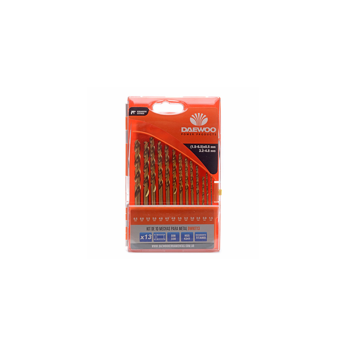 Комплект свредла за метал Daewoo DWKIT13, 1.5-6.5 мм, 13 бр. (DWKIT13) - от Etools.bg Комплект свредла за метал Daewoo DWKIT13, 1.5-6.5 мм, 13 бр. (DWKIT13)