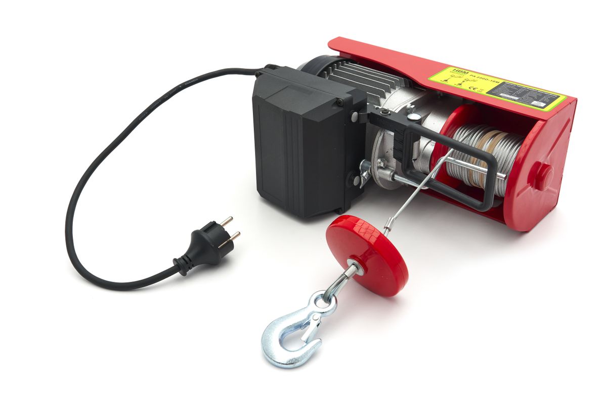 Електрически телфер HBM H134118, 500 W, 250 кг, 18 м въже, дистанционно - от Etools.bg Електрически телфер HBM H134118, 500 W, 250 кг, 18 м въже, дистанционно