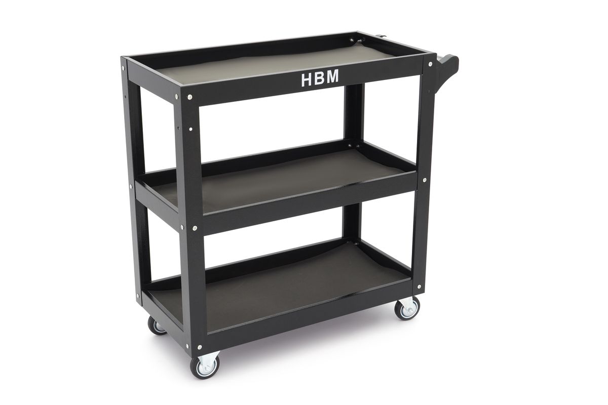 Мобилна количка за инструменти HBM 9082, 78.5 х 35.5 х 76.5 см, с 3 рафта - от Etools.bg Мобилна количка за инструменти HBM 9082, 78.5 х 35.5 х 76.5 см, с 3 рафта