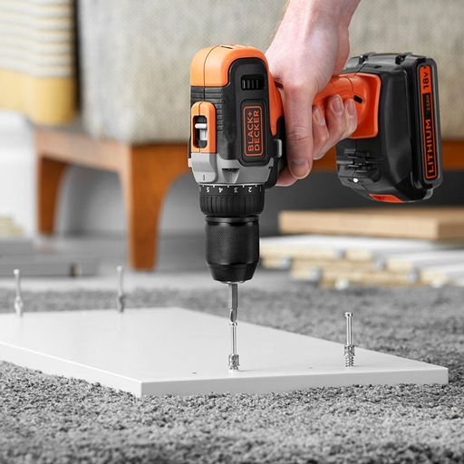 Акумулаторен винтоверт с колекторен двигател Black & Decker BCD002ME2K, 18 V, 2.5 Ah, 38 Nm, 10 мм