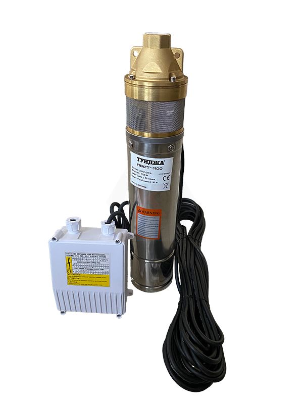 Електрическа потопяема сондажна помпа двойна турбина Тунджа ПВСТ-1100, 1100 W, 1
