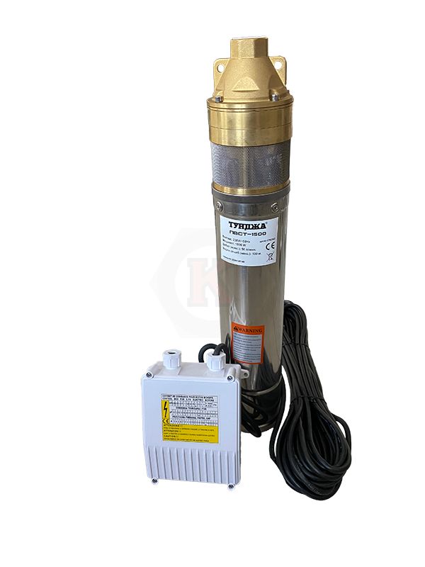 Електрическа потопяема сондажна помпа двойна турбина Тунджа ПВСТ-1500, 1500 W, 1