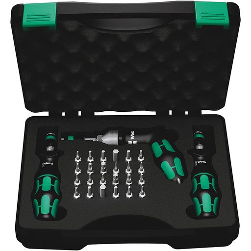 Комплект динамометрична отвертка Wera Kraftform 7445/46/47, 27 бр., 2.5-11.5 / 11-29 / 25-55 in. Lbs. - от Etools.bg Комплект динамометрична отвертка Wera Kraftform 7445/46/47, 27 бр., 2.5-11.5 / 11-29 / 25-55 in. Lbs. (05350451001)