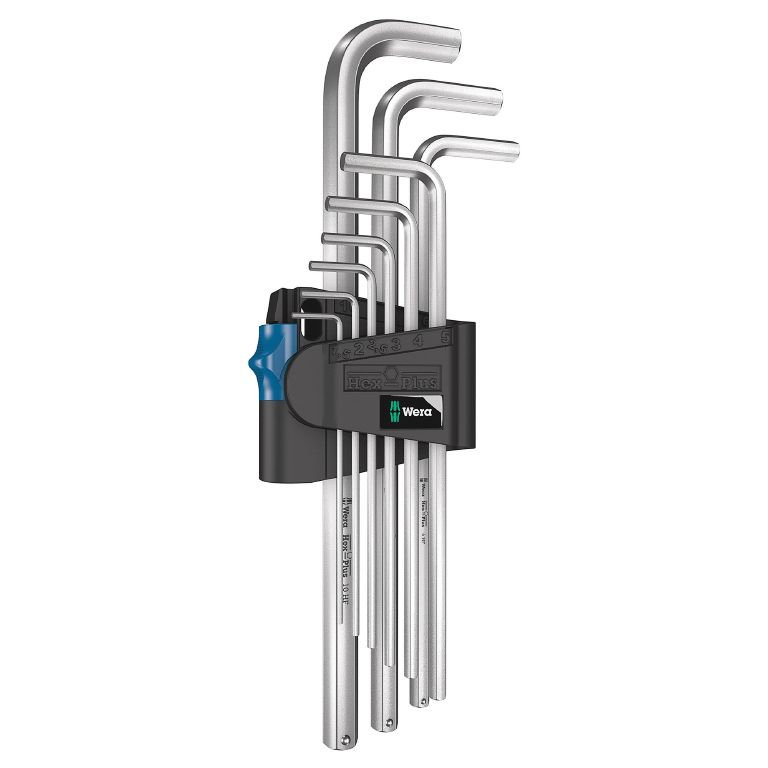 Комплект гаечни ключове метричен 6-стен/6-стен Wera Hex-Plus HF 1, 1.5-10 мм, 9 бр. (05022130001)