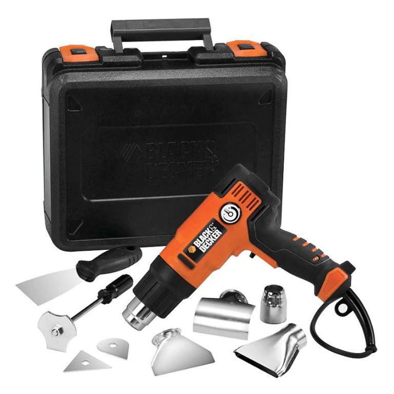 Електрически пистолет за горещ въздух с аксесоари Black & Decker KX2200K, 2000 W, 360-720 л/мин, 645 °C - от Etools.bg Електрически пистолет за горещ въздух с аксесоари Black & Decker KX2200K, 2000 W, 360-720 л/мин, 645 °C