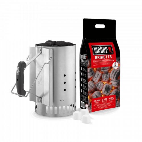 Комплект барбекю на въглища Weber Classic Kettle 47 см + Уред за бързо разпалване с брикети и кубчета + Щипка за готвене (1247637)