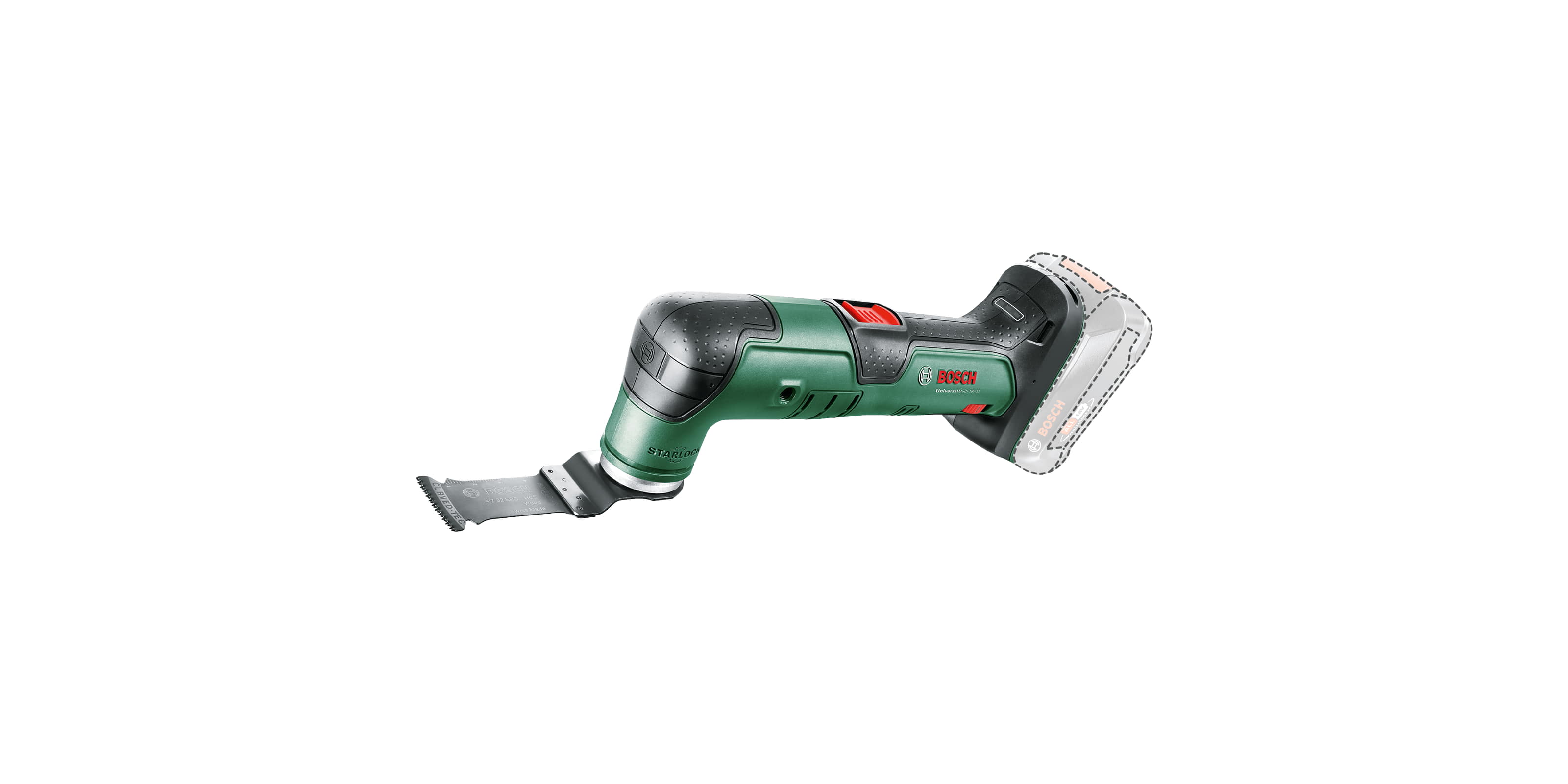Акумулаторен мултифукционален инструмент Bosch UniversalMulti 18V-32, 18 V, 19.500 об/мин, без батерии и зарядно устройство (0603105000) - от Etools.bg Акумулаторен мултифукционален инструмент Bosch UniversalMulti 18V-32, 18 V, 19.500 об/мин, без батерии и зарядно устройство (0603105000)