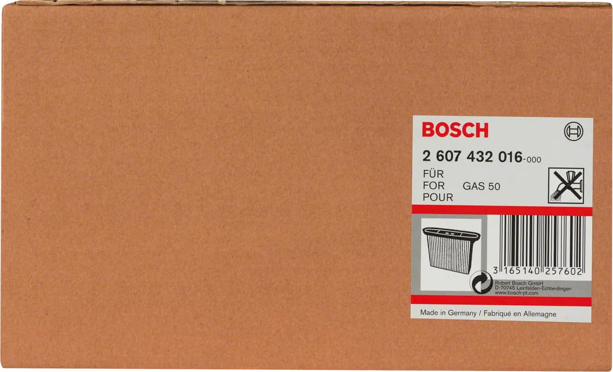 Нагънат филтър от целулоза Bosch Professional, 8600 см2, 257x69x187 мм (2607432016) - от Etools.bg Нагънат филтър от целулоза Bosch Professional, 8600 см2, 257x69x187 мм (2607432016)
