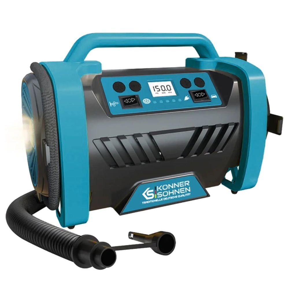 Електрически компресор Könner & Söhnen KS P30, 120 W, 150 psi, 35 л/мин, 220 V / 12 V