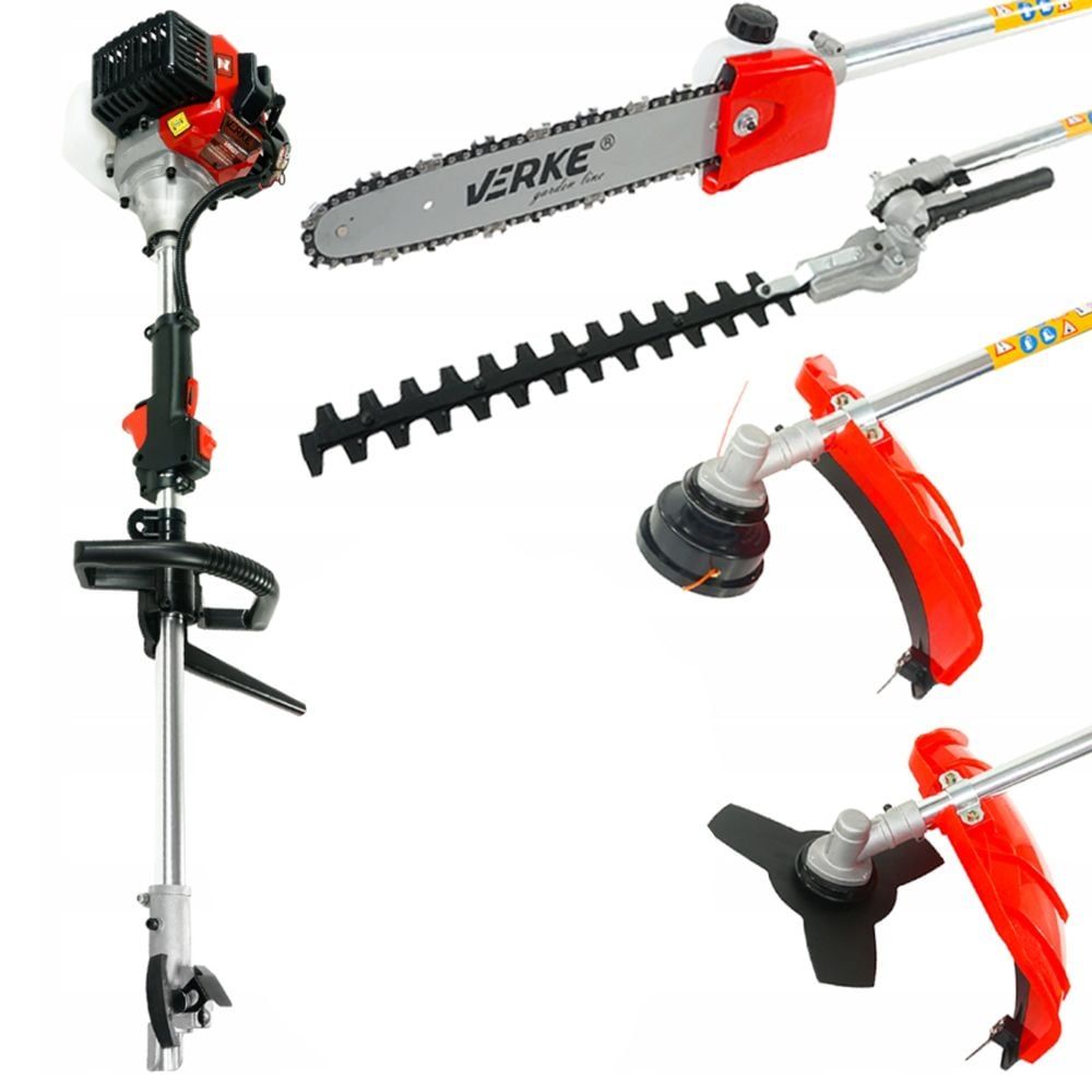Бензинов многофункционален тример Verke V90021, 4 in 1, 1.1 к.с, 44 см
