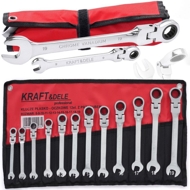 Комплект звездогаечни ключове с тресчотка Kraft&Dele KD10947, 8-19 мм, 12 бр. - от Etools.bg Комплект звездогаечни ключове с тресчотка Kraft&Dele KD10947, 8-19 мм, 12 бр.