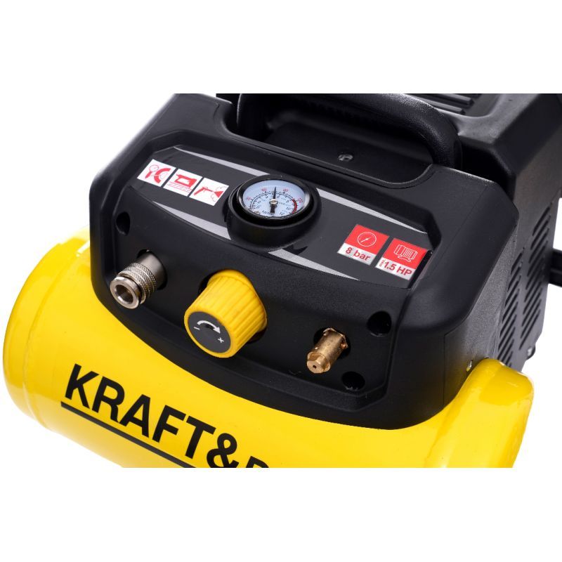 Електрически монофазен безмаслен компресор Kraft&Dele KD1415, 1100 W, 180 л/мин, 6 л, 8 бара