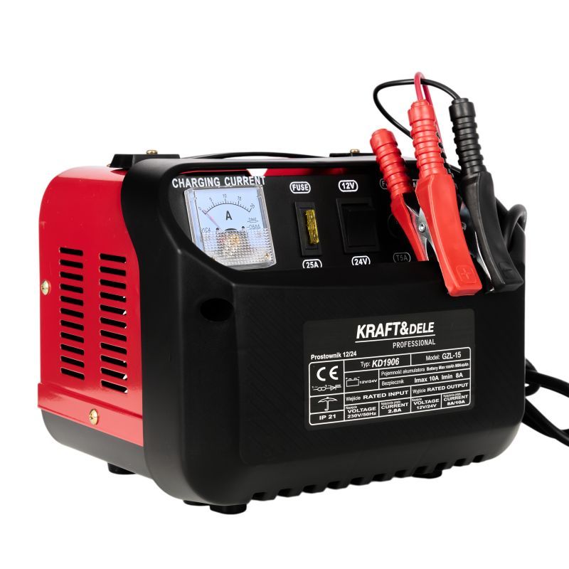Зарядно устройство за акумулатор Kraft&Dele KD1906, 12/24 V, 15 A, 150 Ah - от Etools.bg Зарядно устройство за акумулатор Kraft&Dele KD1906, 12/24 V, 15 A, 150 Ah