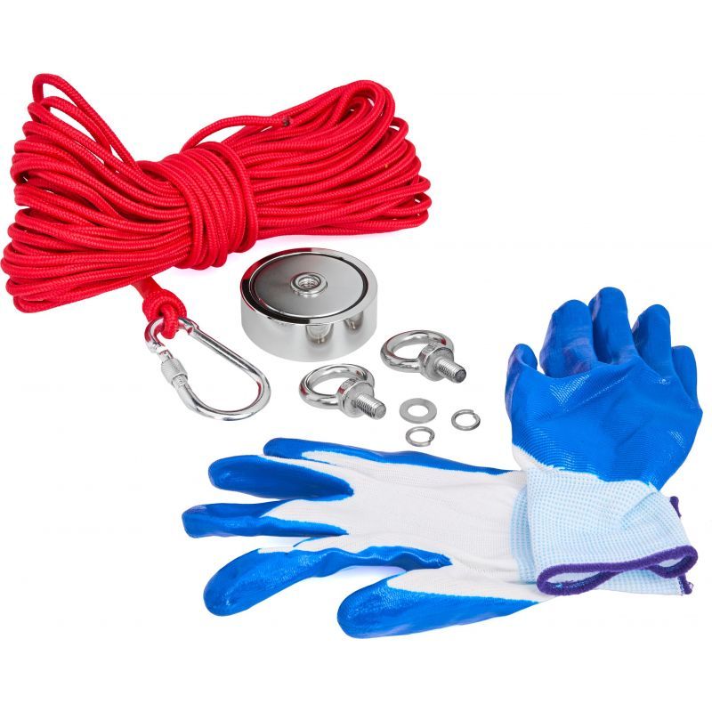 Неодимов магнит с въже и ръкавици Kraft&Dele KD10416, 240 кг - от Etools.bg Неодимов магнит с въже и ръкавици Kraft&Dele KD10416, 240 кг