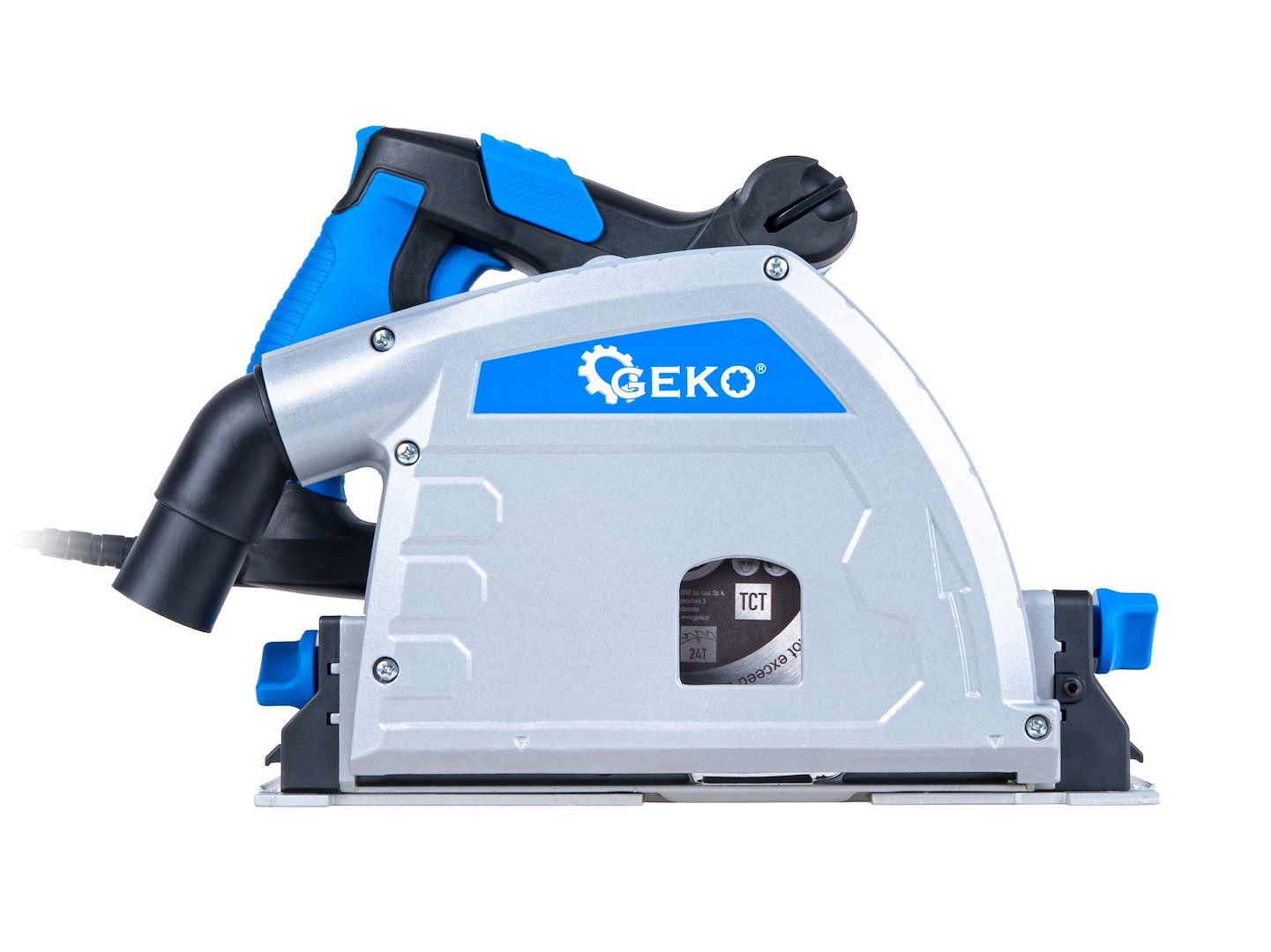Електрически потапящ ръчен циркуляр с линеал и стяги Geko G80753, 1200 W, 5200 об/мин, 165 мм