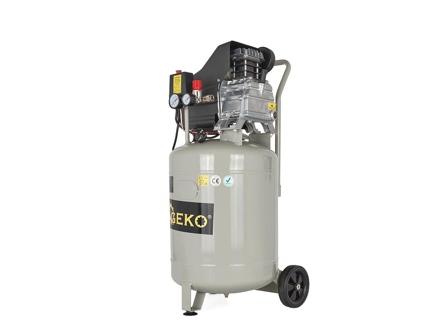 Бензинов монофазен вертикален маслен компресор Geko G80332, 2 к.с, 8 бара, 178 л/мин, 50 л - от Etools.bg Бензинов монофазен вертикален маслен компресор Geko G80332, 2 к.с, 8 бара, 178 л/мин, 50 л