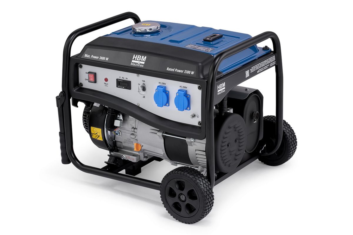 Електрически монофазен бензинов генератор HBM H135230, 3800 W, 15 л