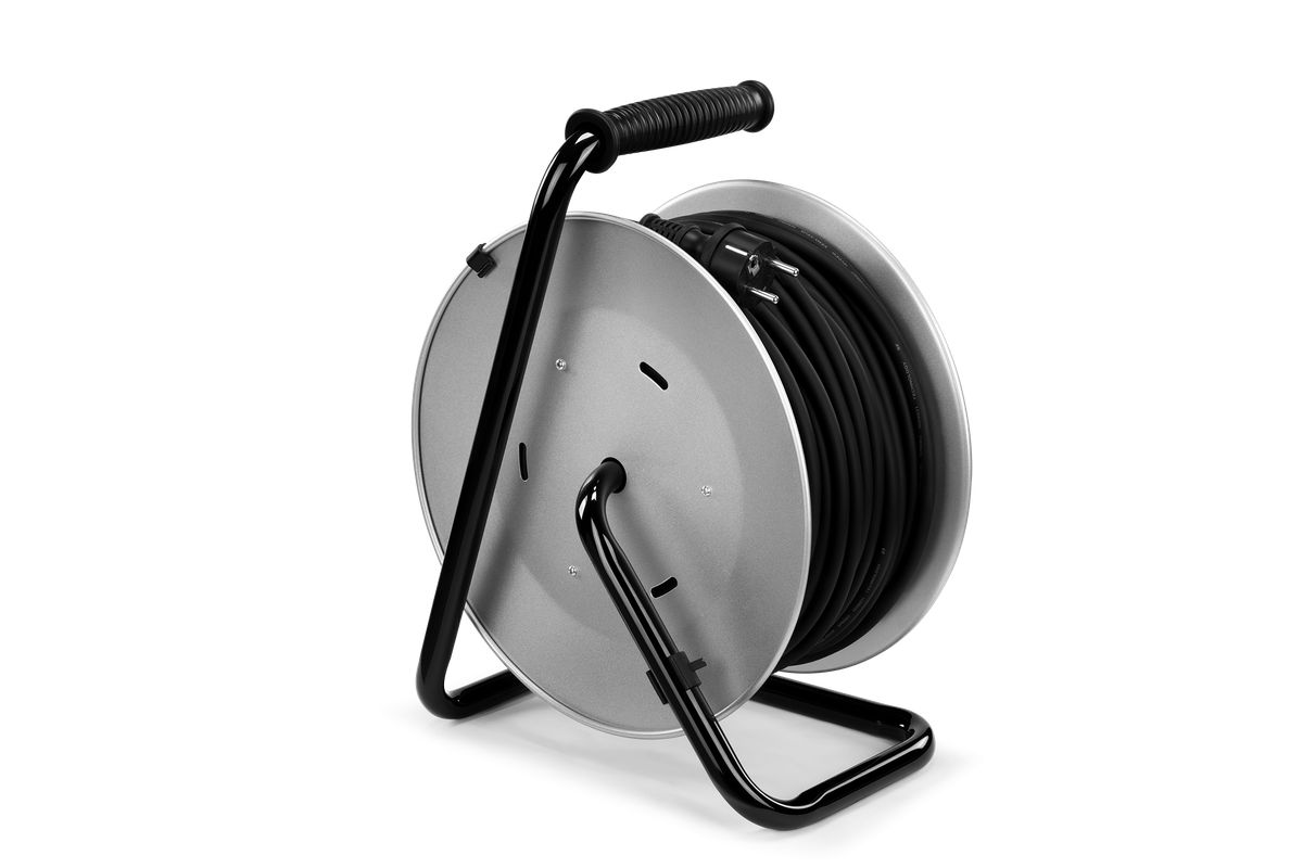 Удължител на макара с кабел HBM H135712, IP44, 3x1.5 мм2, 4 гнезда, 50 м