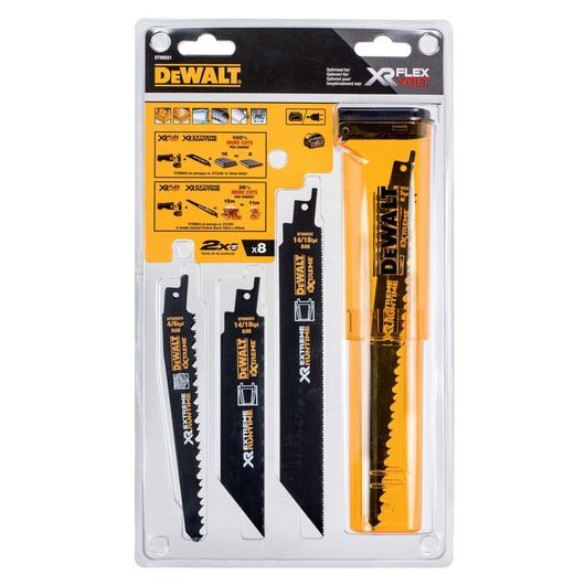 Комплект ножове за акумулаторен саблен трион за дърво и метал DeWALT DT99551, 8 бр.