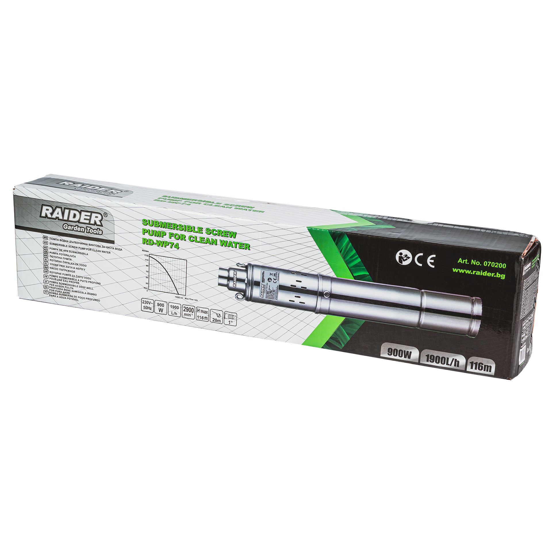 Електрическа винтова помпа Raider RD-WP74, 900 W, 1 Електрическа винтова помпа Raider RD-WP74, 900 W, 1
