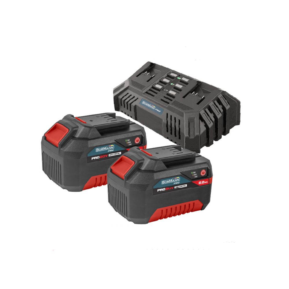 Комплект батерия и зарядно устройствоо Bormann Pro BBP9966, 20 V, 2x6 Ah (083504)