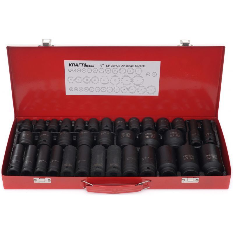 Комплект удължени ударни вложки Kraft&Dele KD11756, 1/2