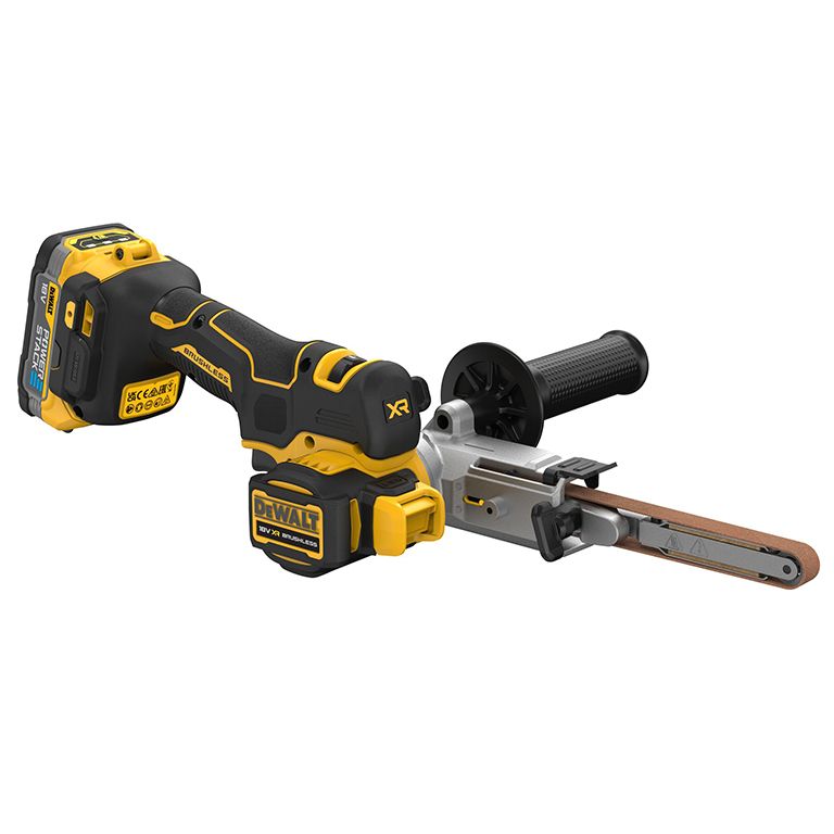 Акумулаторен лентов шлайф DeWALT DCM200E2T, 18 V, 1.7 Ah, 0-1700 м/мин, 457x13 мм