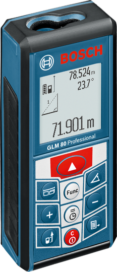 Лазерен далекомер BOSCH GLM 80 Professional, до 80м, с възможност за измерване на наклони