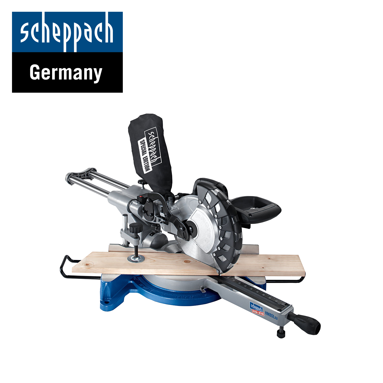 Комбиниран потапящ циркуляр за ъглово рязане Scheppach HM80LXU, 1500 W, диск 210 мм
