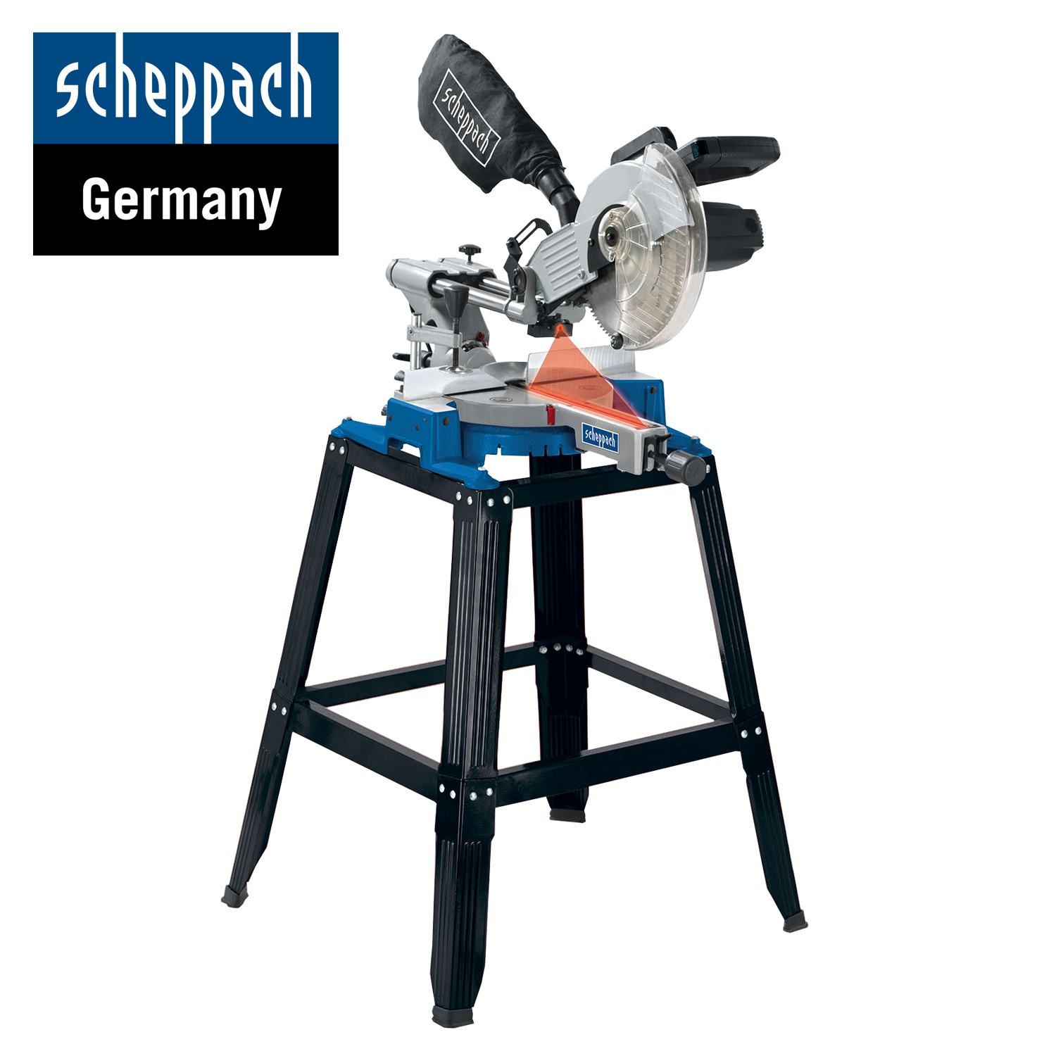 Комбиниран потапящ циркуляр за ъглово рязане Scheppach HM100LU, 1800 W, 254 мм