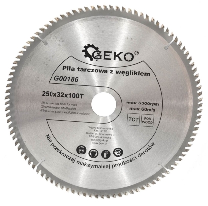 GEKO G00186 Циркулярен диск за дърво ф250x32 мм 100 T