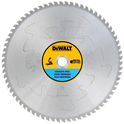 DEWALT STAINLESS STEEL Циркулярен диск за рязане на неръждавейка с HM пластини ф355 мм 25.4 мм 2.15 мм 70 z