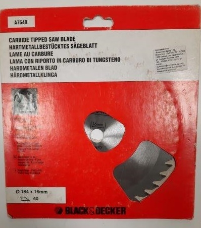 BLACK&DECKER Циркулярен диск ф184x16 мм 40z (A7548)