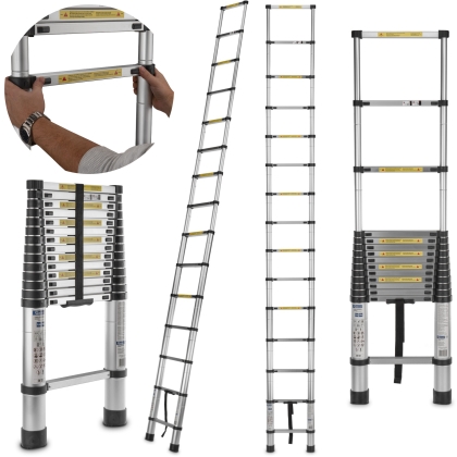 GEKO Телескопична алуминиева стълба 4.4 м до 150 кг (G02446)