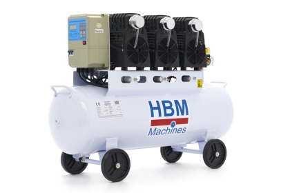 HBM Професионален монофазен безмаслен компресор модел 2 2250 W 300 л/мин 8 бара 70 л (H130406)
