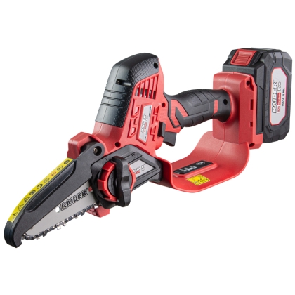 Акумулаторен верижен трион Raider RDP-CLGP20 R20, 20 V, 4 Ah, 100 мм (075738)